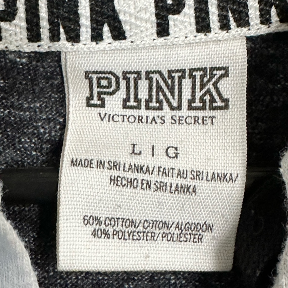 Victoria's Secret PINK Gray and White Hoodie Full Zip Large - Picture 4 of 4
